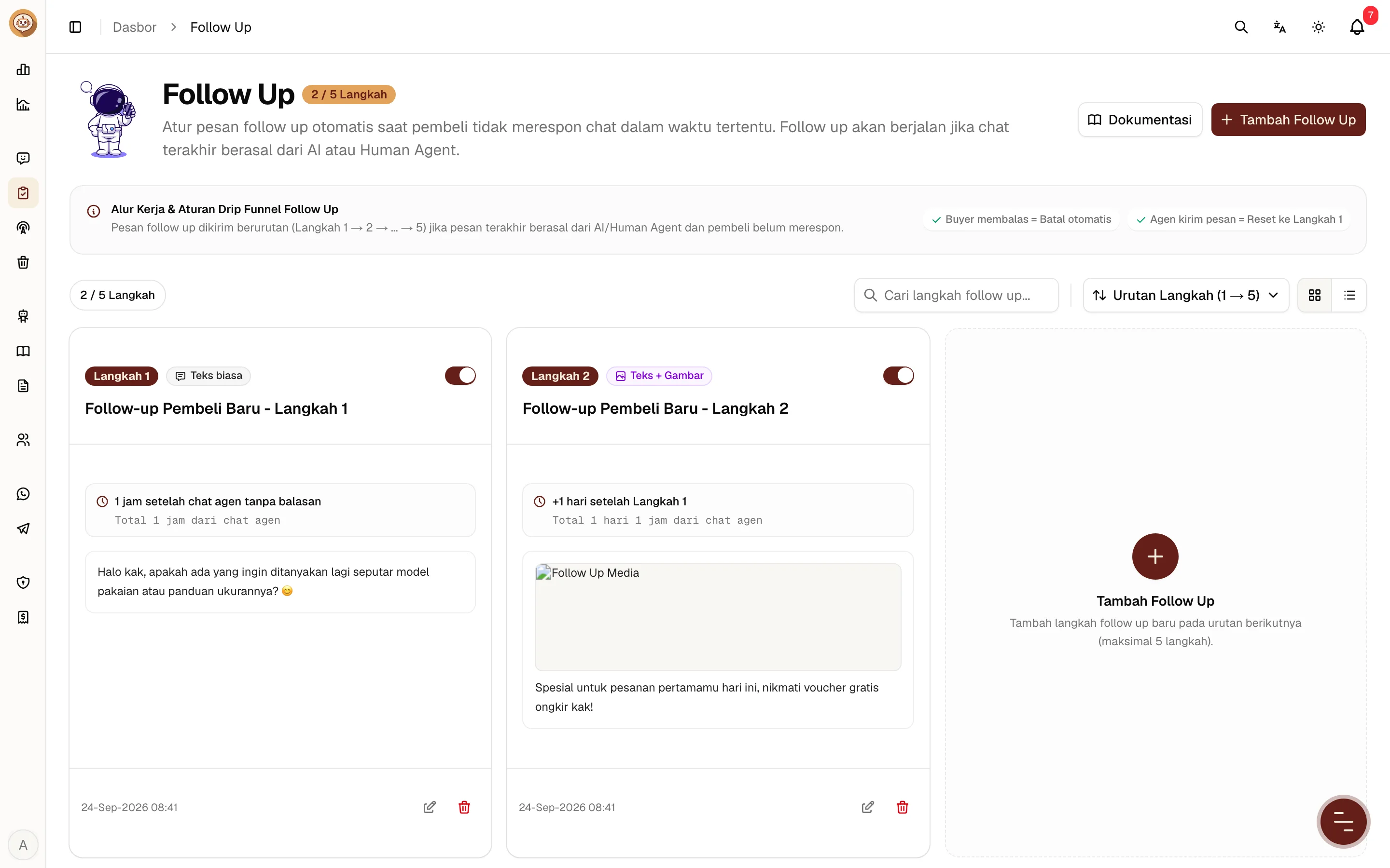 Daftar langkah Follow Up